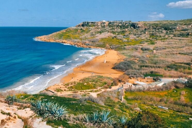 Ramla bay sur l'île de Gozo - Malte